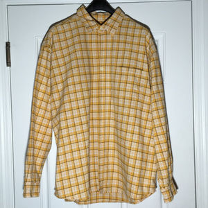 XXL Eddie Bauer Yellow/White Plaid Flannel Shirt